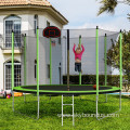 outdoor trampoline with safety net kids jumping